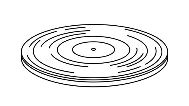 Vinyl record illustration on white background.