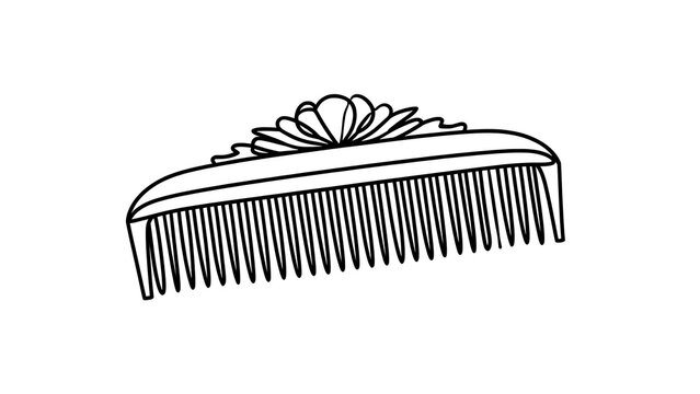 Elegant hair comb illustration on white background.