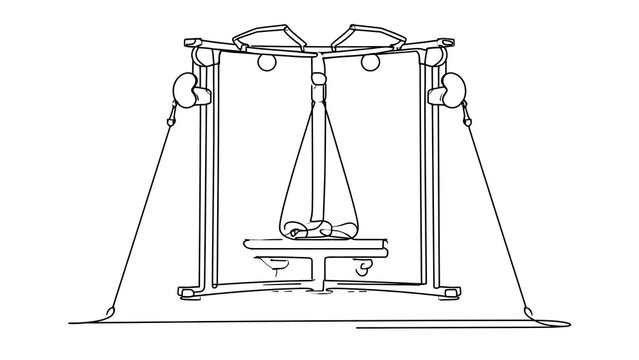 Antique balance scale illustration white background.