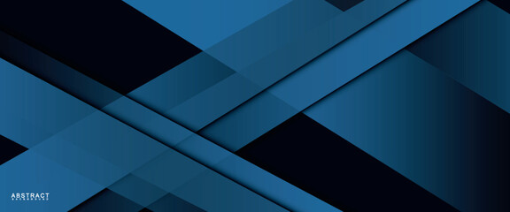 Fototapeta premium Abstract Blue Gradient Diagonal Overlay with Shadow on Dark Background. Vector Illustration