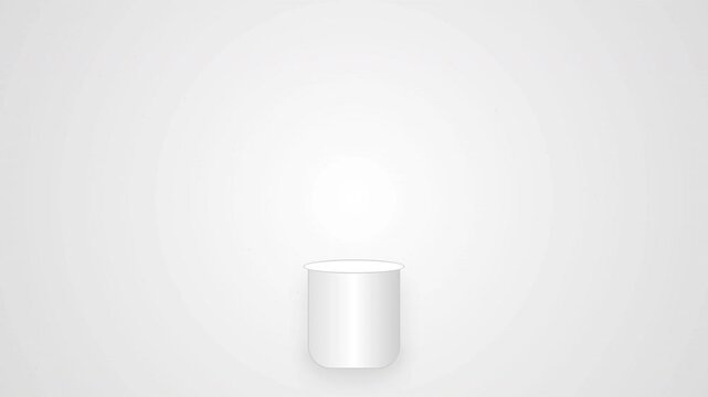 white cup empty container minimalist design and clean background presented as a blank product mock-up for modern branding.