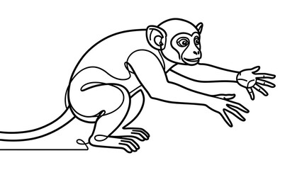 Fototapeta premium Monkey illustration on white background.