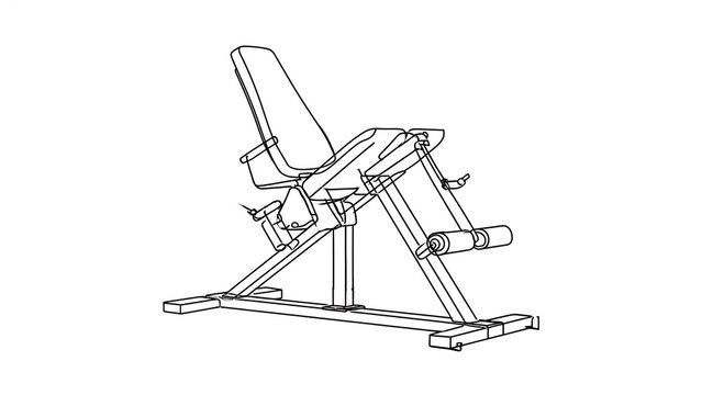 Hack squat machine illustration white background.