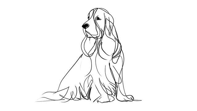 Cute sitting dog illustration white background.