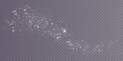 Beautiful cosmic star cluster pattern with sparkling dots on transparent background for space themed designs © SamiaDesign