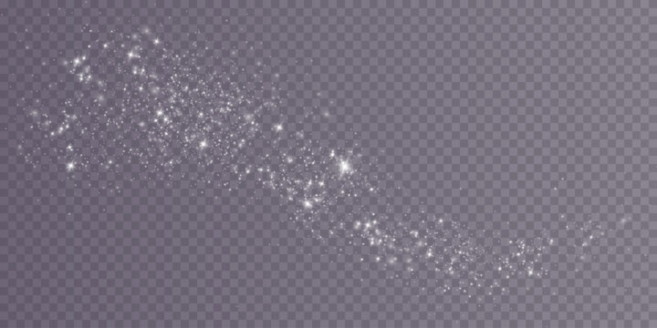 Beautiful cosmic star cluster pattern with sparkling dots on transparent background for space themed designs