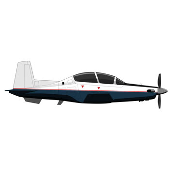 USAF Trainer Aircraft Side Profile Vector