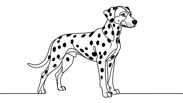 Dalmatian dog illustration on white background.