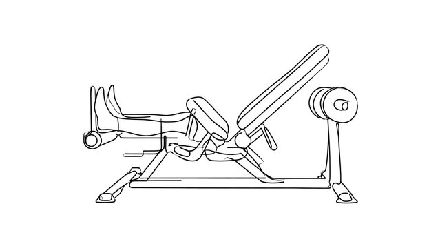 Leg press machine illustration white background.