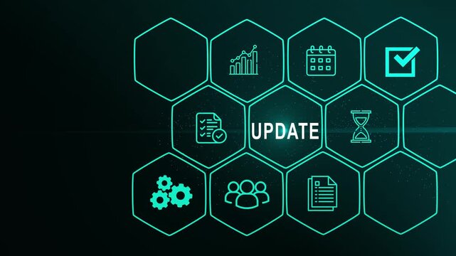 Update software computer program upgrade. optical lager light background,4k vedio