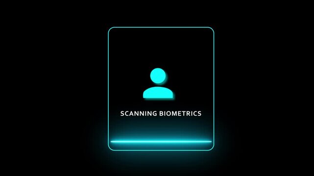People Scan neon person icon neon icon of user in flat style, face recognition icon isolated on alpha channel background, 4k video.