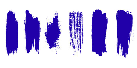 A collection of vibrant blue brush strokes, each with a unique texture and imperfection, creates a visually striking abstract composition. © RD Visuals
