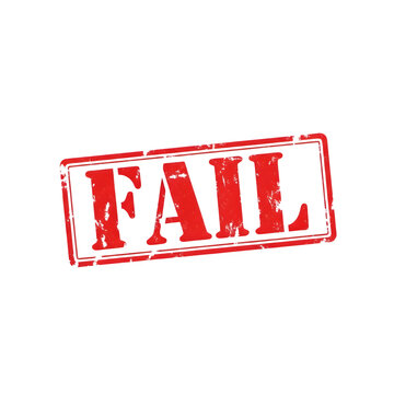 Red fail stamp on white background