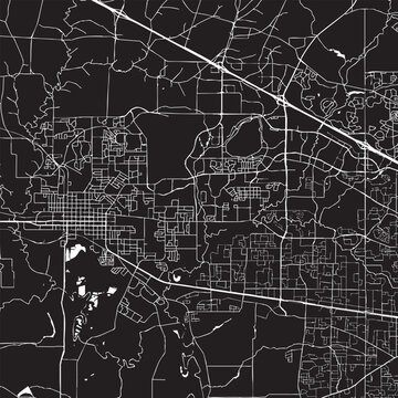 Vector Street Map of Hillsboro Oregon Black and White Minimalist City Road Map