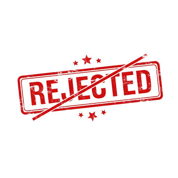 Red rejected stamp on white paper
