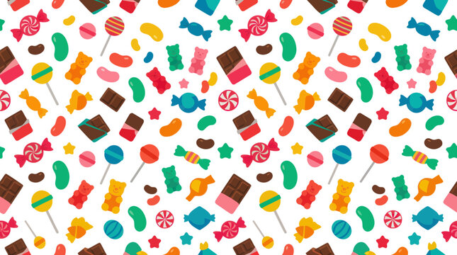 Colorful Candy Pattern - Flat Design Vector Stock Asset