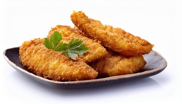 crispy catfish fillets el isolated white background stock photo