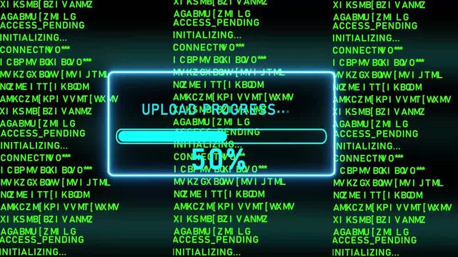UPLOAD PROCESS Progress on Computer Code Background security breach system hack network attack enamelware attack