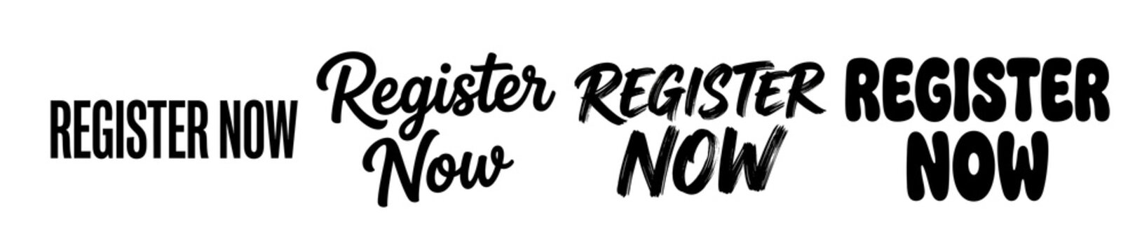A registration message with multiple instances of the word Register Now on a transparent background