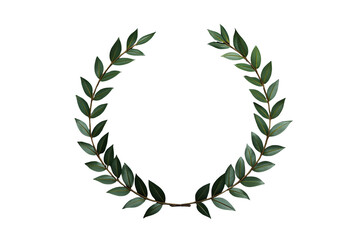 Obraz premium Minimal green laurel wreath with open top isolated