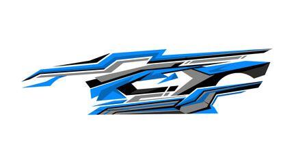 Abstract blue and black racing livery design for car vinyl wrap and automotive sticker graphics © nosel brain
