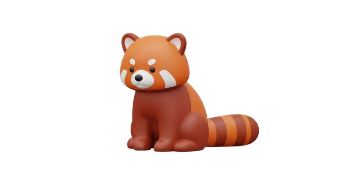 Cute red panda sitting alone.