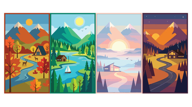 Geometric twin mountain peaks icon. Minimalist vector illustration of mountain landscape.