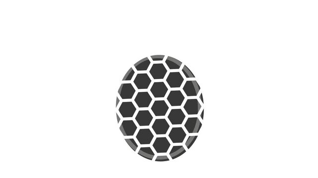 Black Honeycomb Oval Icon with Connected Hexagonal Shapes, Minimalist Geometric Design Suitable for Patterns, Banners, Labels, Backgrounds and Decorative Graphic Elements, Isolated Flat Style