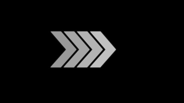 Arrow loading icon concept animation, arrows sign right concept, arrow looping animation, right direction concept, arrow loading icon animation. Abstract directional arrow icon animation. 4k video.