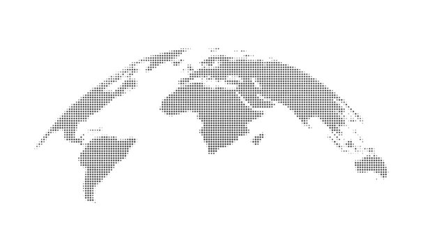 Dotted earth world map globe silhouette illustration with halftone continent international geography