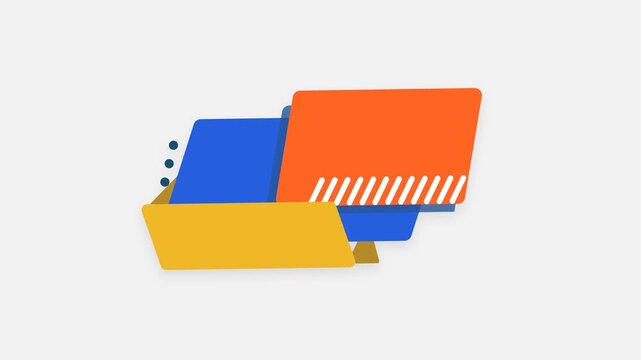 Abstract Modern Folder Icon with Simplified Lines and Geometric Shape, Representing Digital Storage, Document Management, Data Organization, Office Work and File System for Web and Business Use