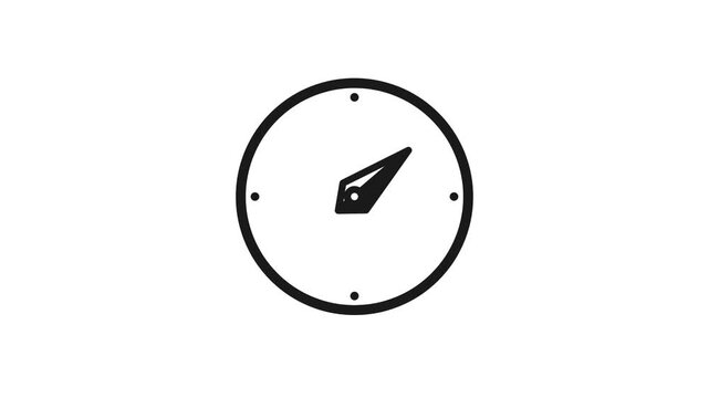 Minimalist Hand-Drawn Compass Icon Animation with Spinning Needle and Direction Markings, Symbol of Navigation, Travel, Exploration, Finding Path and Orientation, Simple Sketch Style Motion