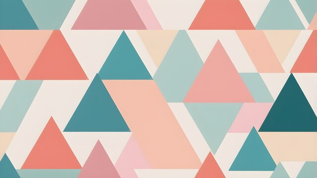 Modern geometric triangle pattern in soft pastel colors. Seamless abstract background design for textile, wallpaper, and digital art.
