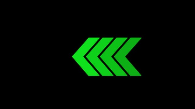 Arrow loading icon concept animation, arrows left concept, arrow looping animation left direction concept, arrow loading icon animation. Abstract directional arrow icon animation. 4k video.