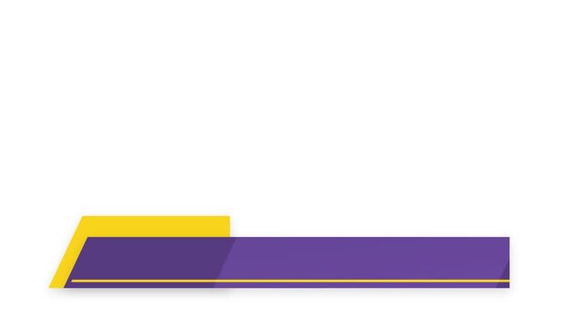 Purple and Yellow News Lower Third Graphic Overlay Template with Professional Layout, Clean Lines and Empty Space for Headlines and Information