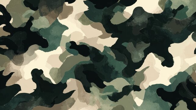 Abstract military camouflage pattern design background. Ideal for tactical gear textures and modern fashion.