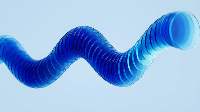Blue and cyan gradient wave shape, smooth flowing