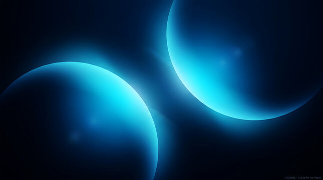 Blue and white abstract swirls on dark background