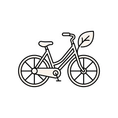 Fototapeta premium Eco friendly bicycle with a leaf symbol representing green transportation and sustainability PNG Isolated on transparent background : characters badge elements for halloween