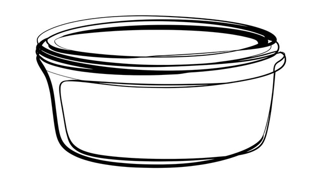 Empty plastic container with lid white background.