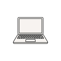 Fototapeta premium Modern Laptop Computer with Keyboard and Screen Open for Use PNG Isolated on transparent background