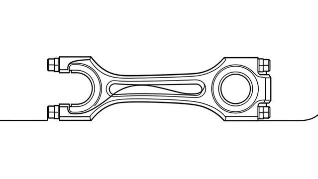 Connecting rod line art on white background.