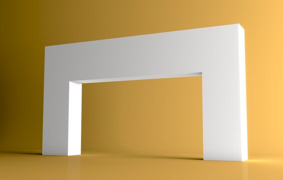 Modern Archway Entrance Isolated on Transparent Background. Elegant Welcome Arch, Minimal Event Decor, Architectural Design