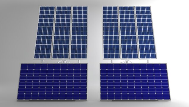 Close Up of Solar Panels for Renewable Energy. Photovoltaic Technology, Clean Electricity, Sustainable Power Generation