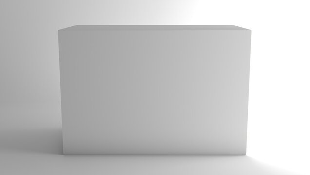 White Slim Square Geometric Display Pedestal Isolated on Transparent Background. Modern 3D Exhibition Stand, Minimal Architectural Display
