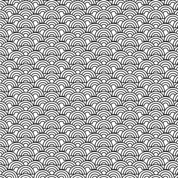 Japanese seigaiha wave seamless pattern oriental tradisional water scale textile vector