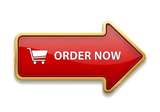 Red shopping cart order now arrow button