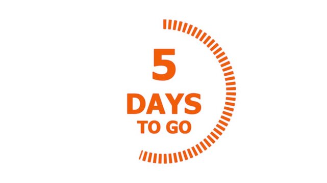 9 days to go, 9 days count animation, motion graphics running numbers counting days, 9 days in a month, 9 days left, 4K HD video with white background alpha channel