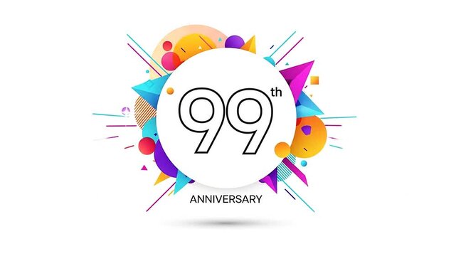 A festive graphic design celebrating a ninety ninth anniversary event