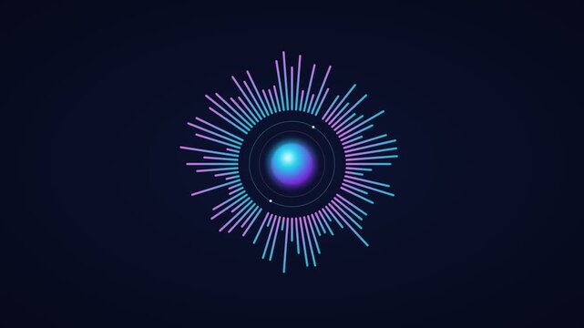 Circular Audio Visualizer Waveform Ring Seamless Loop 4K